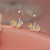 Sterling Silver Flower Screw Earrings - elegant Flower Screw Earrings
