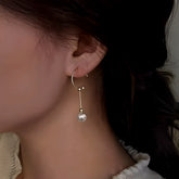 Sterling Silver Geometric Bead Earrings - elegant Geometric Bead Earrings