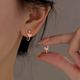 Sterling Silver Heart-Design Earrings - elegant Heart Hoop Earrings