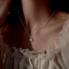 Sterling Silver Heart Angel Wing Necklace - beautiful Angel Wing Necklace