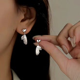 Sterling Silver Heart Fishtail Earrings - elegant Fishtail Earrings