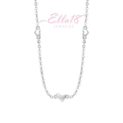 Close-up of the pendant and clasp on the Dainty Heart Necklace