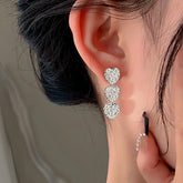 Sterling Silver Heart Tassel Earrings - elegant Tassel Earrings