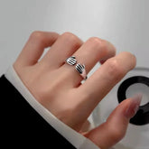 Sterling Silver Hug Palm RIngs - stunning Persimmon Earrings