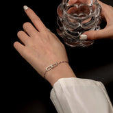 Sterling Silver Interlocking Bracelets - chic Hollow Heart Earrings