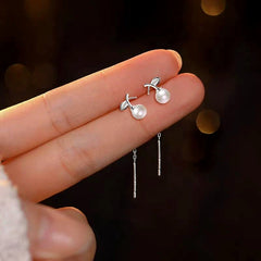 Close-up detail of the sparkling zircons and plating on the Flower Stud Earrings