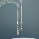 Sterling Silver Love Letter Threader Earrings - elegant Leaf Pearl Earrings