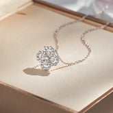 Sterling Silver Luxury Diamond Four-Leaf Clover Necklace - beautiful Love Key Necklace