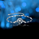Sterling Silver Luxury Feather You Accompany Moissanite Bracelets - chic Diamond Hollow Heart Necklace