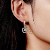 Sterling Silver Luxury Moissanite Earrings - elegant Moissanite Dangle Earrings