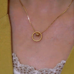 Sterling Silver Luxury Small Waist Circle Necklace - beautiful Circle Pendant Necklace