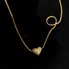 Detailed view of the Sterling Silver Luxury Starry Sky Heart Necklace chain and pendant
