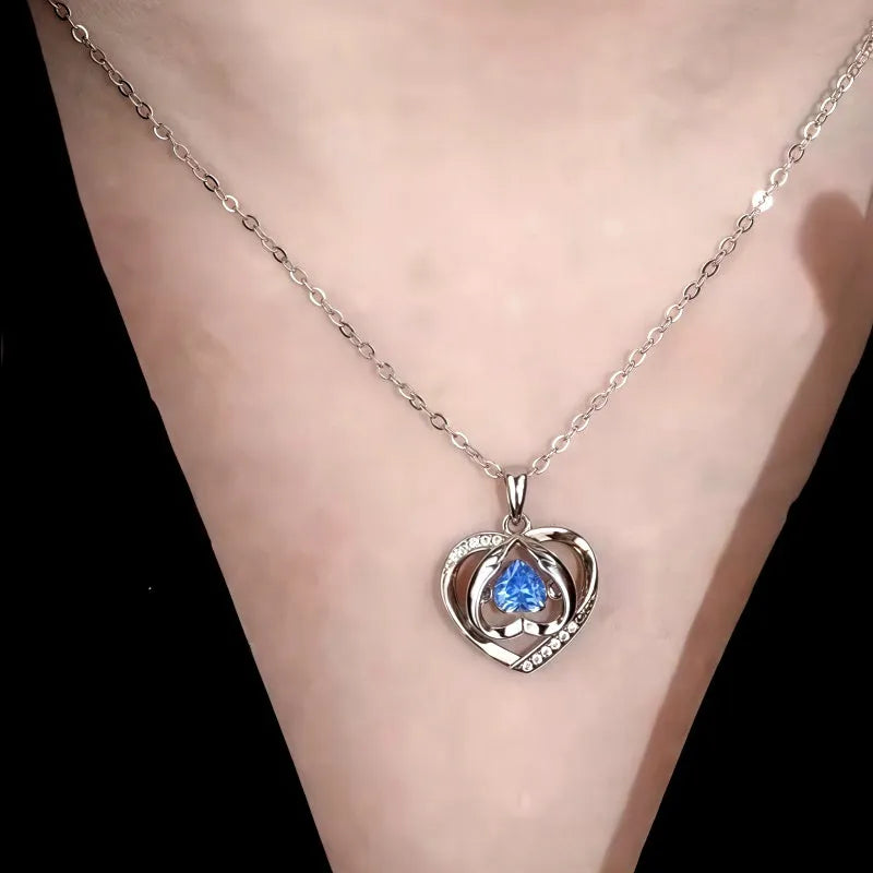 Sterling Silver Luxury Zircon Diamond Heart-Beat Necklace - beautiful Heartbeat Necklace