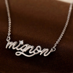 Close-up of the pendant and clasp on the Dainty Zircon Necklace