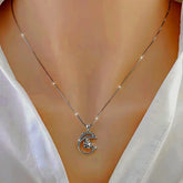 Sterling Silver Luxury Zircon Dolphin Clavicle Necklace - beautiful Zircon Dolphin Necklace