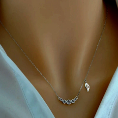 Sterling Silver Luxury Zircon Necklace - beautiful Solitaire Zircon Necklace