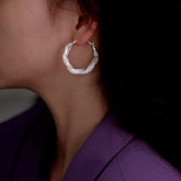 Sterling Silver Mesh Hoop Earrings - elegant Mesh Hoop Earrings