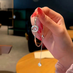 Full view of the elegant Sterling Silver Mobius Arc-Shaped Smart Bracelet