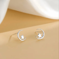 Close-up detail of the sparkling zircons and plating on the Moon and Star Studs