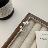 Sterling Silver Multi-Layer Arc Design Stud Earrings - elegant Arc Stud Earrings