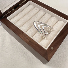 Sterling Silver Multi-Layer Rings worn on the hand to show its beautiful fit and design