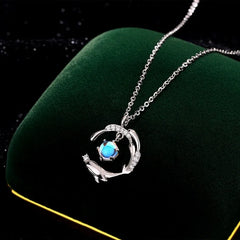 Detailed view of the Sterling Silver Ocean Whale Diamond Necklace chain and pendant