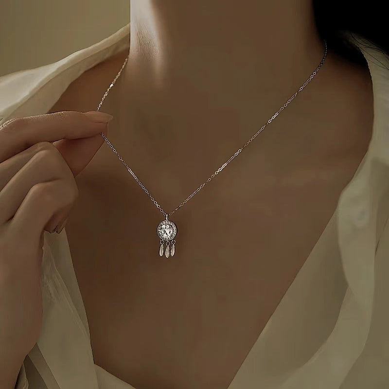 Sterling Silver One Carat Moissanite Necklace - beautiful One Carat Moissanite Necklace