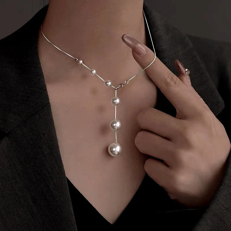 Sterling Silver Pearl Necklaces - beautiful Dainty Pearl Necklace