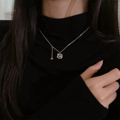 Sterling Silver Pink Kitten Necklace - beautiful Pink Kitten Necklace