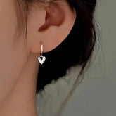 Sterling Silver Polished Heart Earrings - elegant Polished Heart Earrings