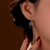 Sterling Silver Pomegranate Tassel Ear Hooks - elegant Tassel Threader Earrings