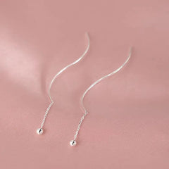 Close-up detail of the sparkling zircons and plating on the Bead Threader Earrings