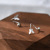 Sterling Silver Screw Butterfly Stud Earrings - elegant Screw Back Butterfly Studs
