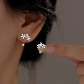 Sterling Silver Screw Flower Earrings - elegant Screw Back Flower Earrings