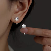 Sterling Silver Screw Flower Earrings - elegant Screw Back Flower Studs