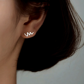 Sterling Silver Simple Glossy Wave Stud Earrings - elegant Wave Stud Earrings