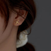 Sterling Silver Simple X-Shaped Stud Earrings - elegant X Shaped Studs