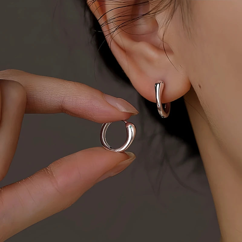 Sterling Silver Snake Hoop Earrings - elegant Snake Hoop Earrings