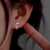 Sterling Silver Snake Stud Earrings - elegant Snake Stud Earrings