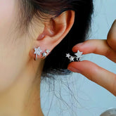 Sterling Silver Star And Pearl Studs - elegant Star and Pearl Studs