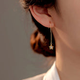 Sterling Silver Star Ear Hook Earrings - elegant Star Ear Hooks
