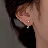 Sterling Silver Star Round Bead Earring - elegant Star Ear Jackets