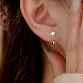 Sterling Silver Star Screw Earrings - elegant Star Screw Back Earrings