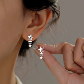Sterling Silver Star Tassel Earrings - elegant Star Tassel Earrings