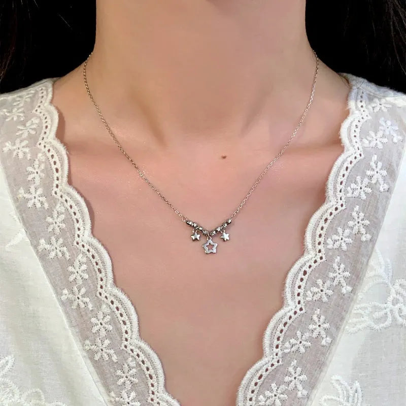 Sterling Silver Star Tassel Necklace - beautiful Star Tassel Necklace (*Correction: Handle and original tags imply necklace*)