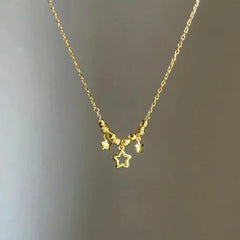 Detailed view of the Sterling Silver Star Tassel Necklace chain and pendant