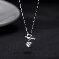Close-up of the pendant and clasp on the 3D Heart Necklace