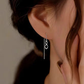 Sterling Silver Wavy Eight-Shaped Threader Earrings - elegant Infinity Threader Earrings