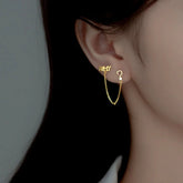 Sterling Silver Why Letter Tassel Earrings - elegant Letter Tassel Earrings