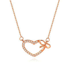 Detailed view of the Sterling Silver Wish Heart Necklace chain and pendant